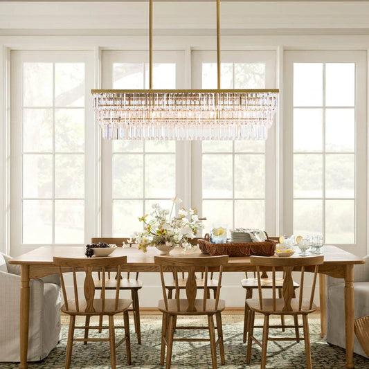 Elevate Your Space with the Modern Stylish Crystal Linear Chandelier: Where Sophistication Meets Timeless Design