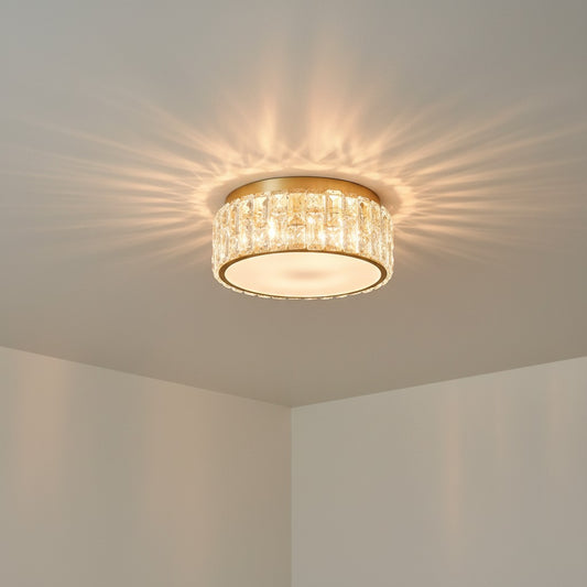 Modern Round Crystal Ceiling Light for Bedrooms