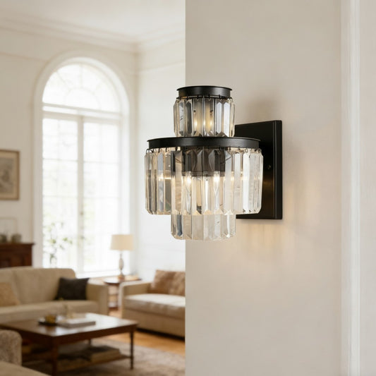 Modern Art Deco Crystal Wall Sconce