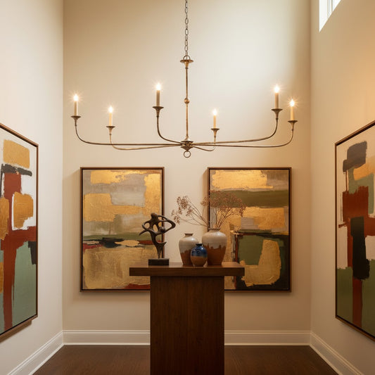 Vintage Minimalist Multi-Arm Metal Chandelier