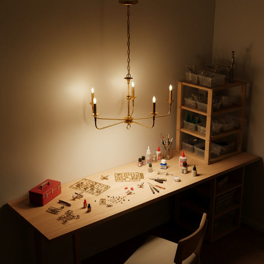 Vintage Minimalist Multi-Arm Metal Chandelier