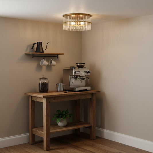 Modern Prismatic Crystal Ceiling Light for Living Room