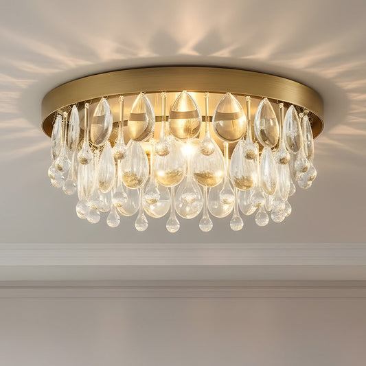 Pluto Modern Luxury Round Crystal Flush Mount Light
