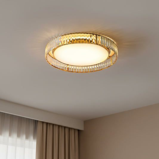 Modern LED Circular Crystal Flush Ceiling Light