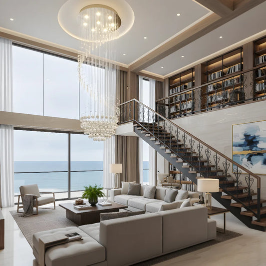 Modern LED Round Raindrop Spiral Crystal Chandelier