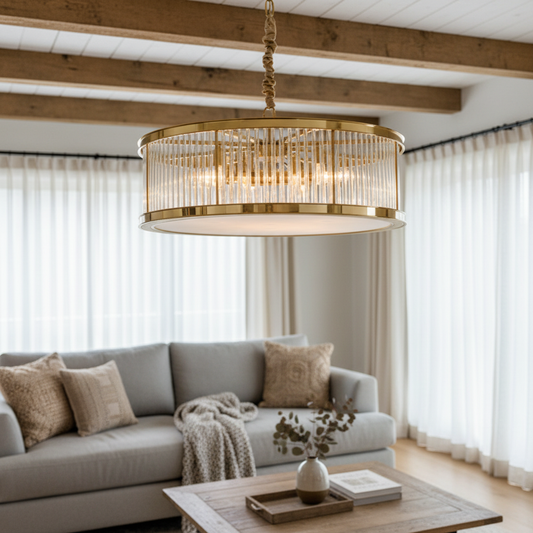 Modern LED Crystal Drum Chandelier