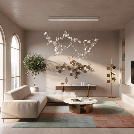 Modern LED Silver Crystal Sheets Ceiling Light