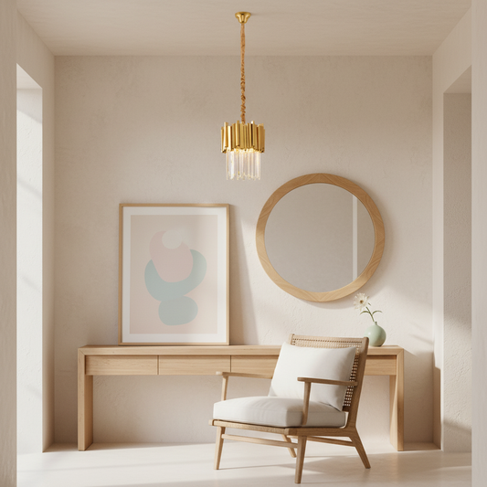 Vigo Modern Luxury Gold Dimmable Crystal Small Chandelier