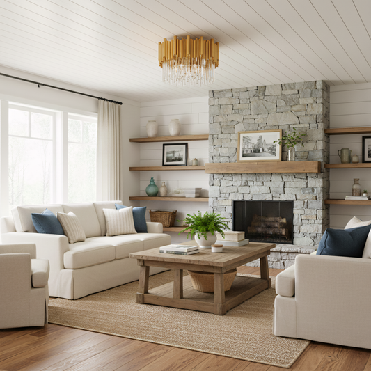 Vigo Modern Round Gold Crystal Flush Mount Ceiling Light