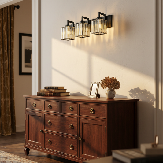 Columns Modern 3-Lights Bathroom Vanity Light Square Wall Lamp