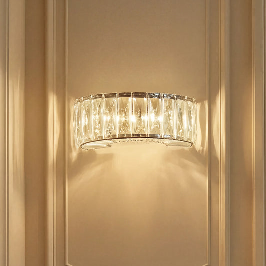 Sophisticated Clear Crystal Ring Wall Light