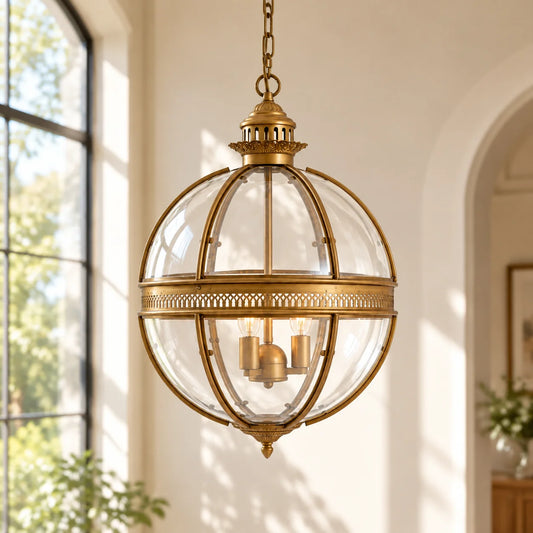 Braeden Baroque Clear Glass Globe Pendant Light