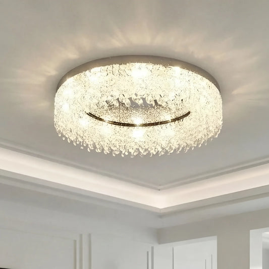 Luxury Chrome Round Crystal Ceiling Light