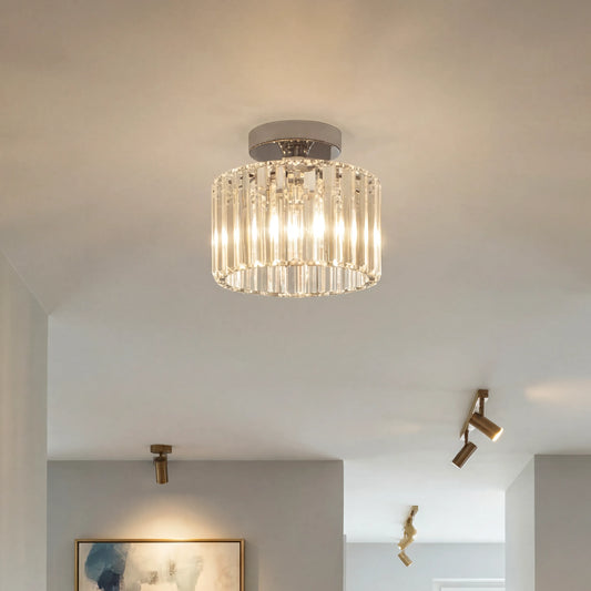 Modern Crystal Cylindrical Glass Ceiling Light