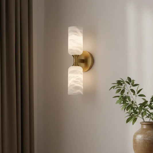 Apate Modern LED Alabaster Tube Sconce