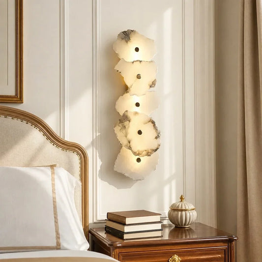 Artistic Deco Alabaster Flower LED Wall Light