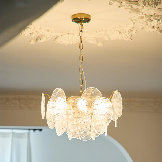 Calryenith Modern Wave Disc Glass Chandelier