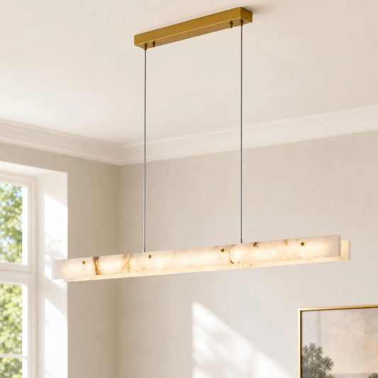 Iskar Modern LED Linear Alabaster Pendant Light