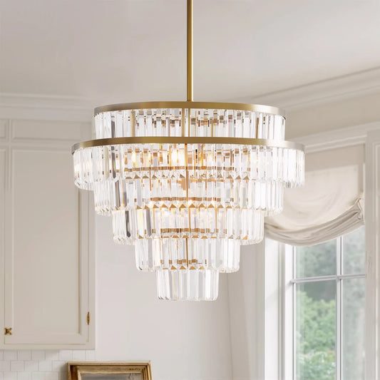 Luxury Crystal Round Tiered Chandelier