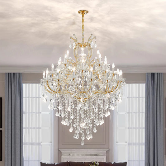 Mid-Century Luxury Crystal Empire Chandelier