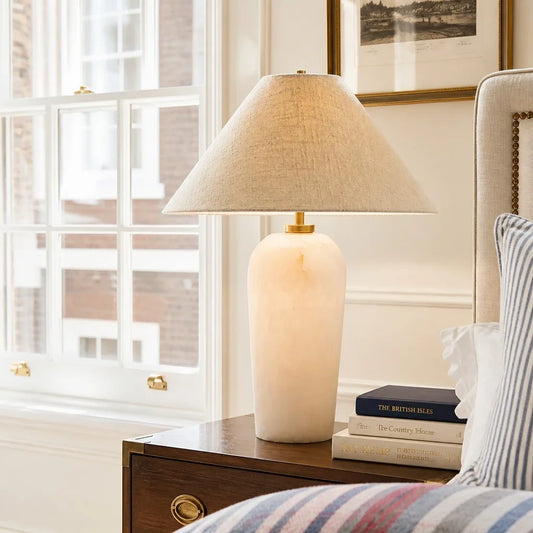 Luxury Natural Alabaster Vase Table Lamp