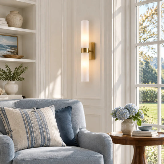 Marcellus Modern Glass Double Tube Wall Sconce