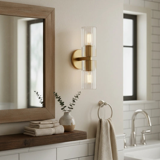 Minimalist Dual Light Crystal Wall Light
