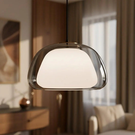 Modern Dome Double Glass Pendant Light