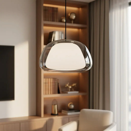 Modern Dome Double Glass Pendant Light