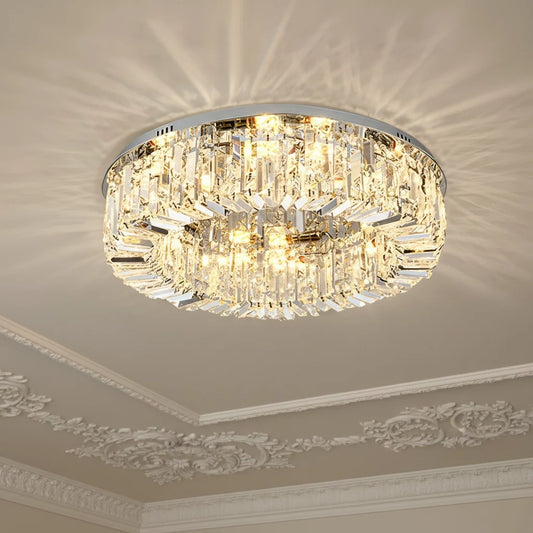 Modern Elegant Crystal Flush Mount Ceiling Light