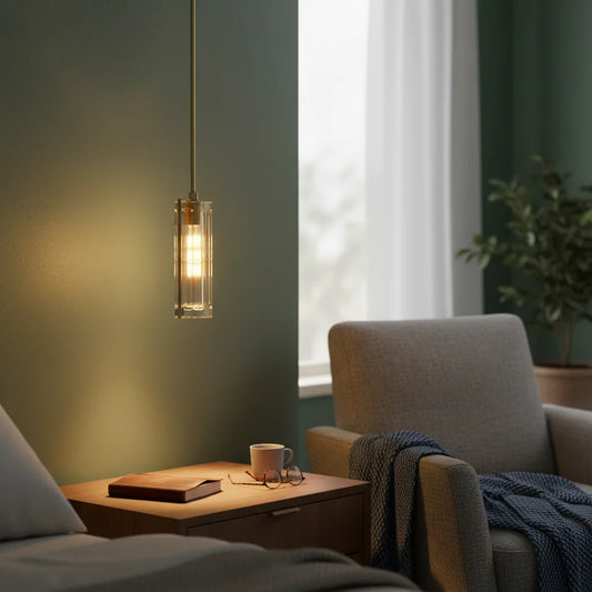 Modern Golden Crystal Rectangular Pendant Light