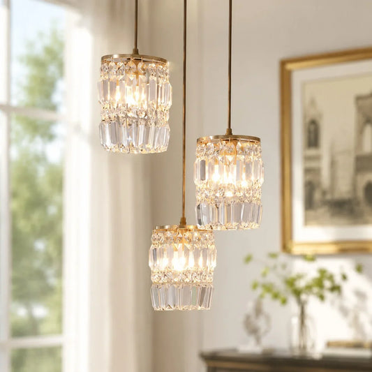 Liro Modern Luxury Brass Crystal Pendant Light
