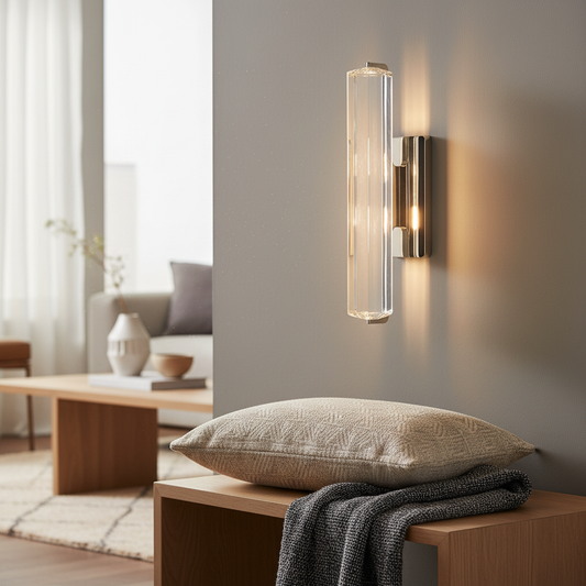 Modern Linear Crystal Single Wall Sconce