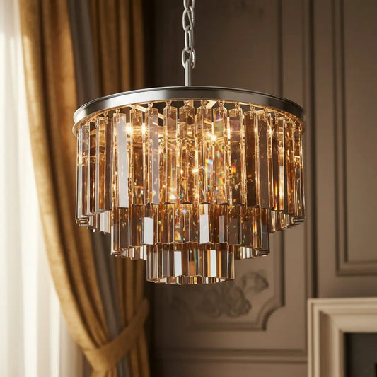 Modern Luxury Round Crystal Pendant Light