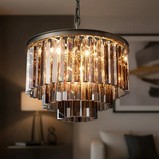 Modern Luxury Round Crystal Pendant Light