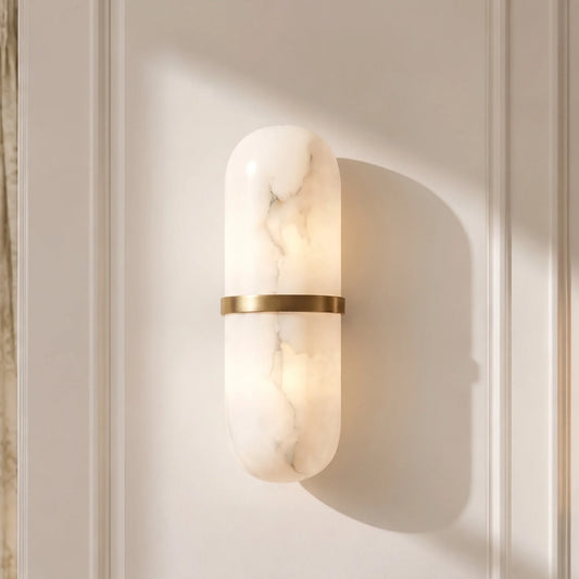 Modern Alabaster Capsule Pill Shaped Wall Light