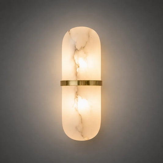 Modern Alabaster Capsule Pill Shaped Wall Light