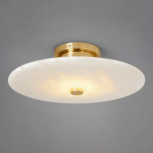 Modern Alabaster Halo Flush Mount Ceiling / Wall Light