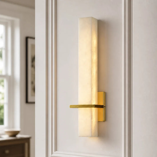 Modern Alabaster Rectangular LED Wall Sconce
