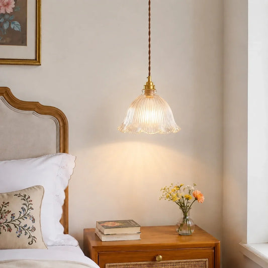 Elodie Vintage Flower Glass Pendant Light