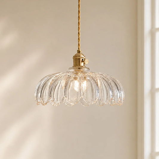 Typhon Retro Pastoral Glass Flower Pendant Light