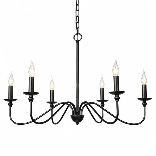 Valo Farmhouse 6-Light Candle Style Metal Chandelier