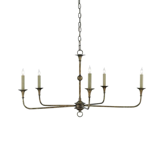 Vintage Minimalist Multi-Arm Metal Chandelier