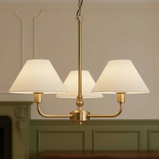 Vintage Fabric Iron 3 Arm Pendant Light For Living Room