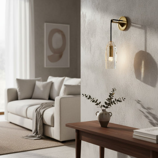 Modern Prismatic Crystal Wall Sconce for Bedroom