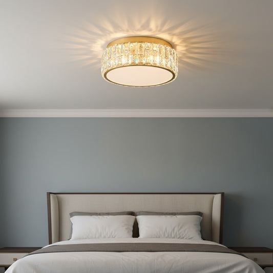 Modern  Round Crystal Ceiling Light for Bedrooms