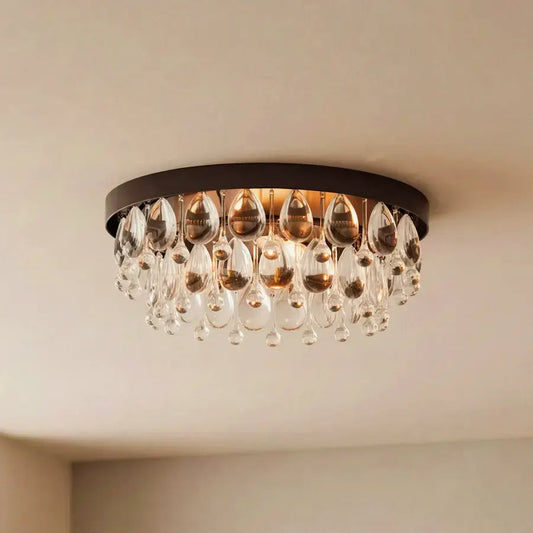 Luxury Double-Layer Teardrop Crystal Ceiling Light