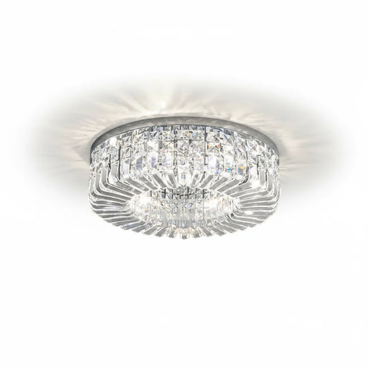 Elegant Round Crystal Metal Ceiling Light