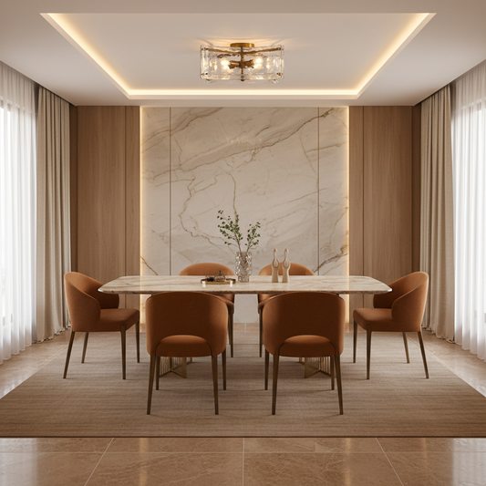 Modern Brass Clear Rippled Glass Flush Mount Light