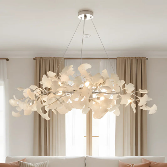 Modern Nordic Ginkgo Ceramic Pendant Light for Kitchen Islands and Living Room